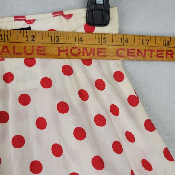 Vintage 80s Levis Docker Red Polka Dot Midi Skirt Size 14 Cotton Deadstock New - Picture 10 of 11